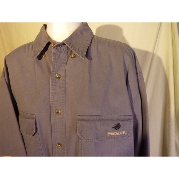 Winchester Long Sleeve Gary Shirt-2 Pockets-Embroidery-Patch Elbows-sz XL - Picture 2 of 5